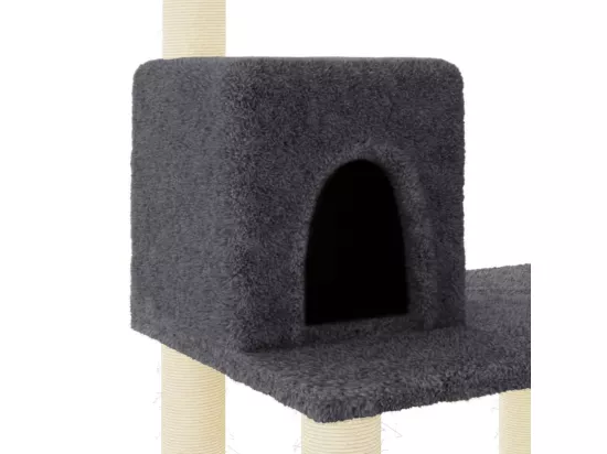Arbre à chat avec griffoirs en sisal gris foncé 118,5 cm
