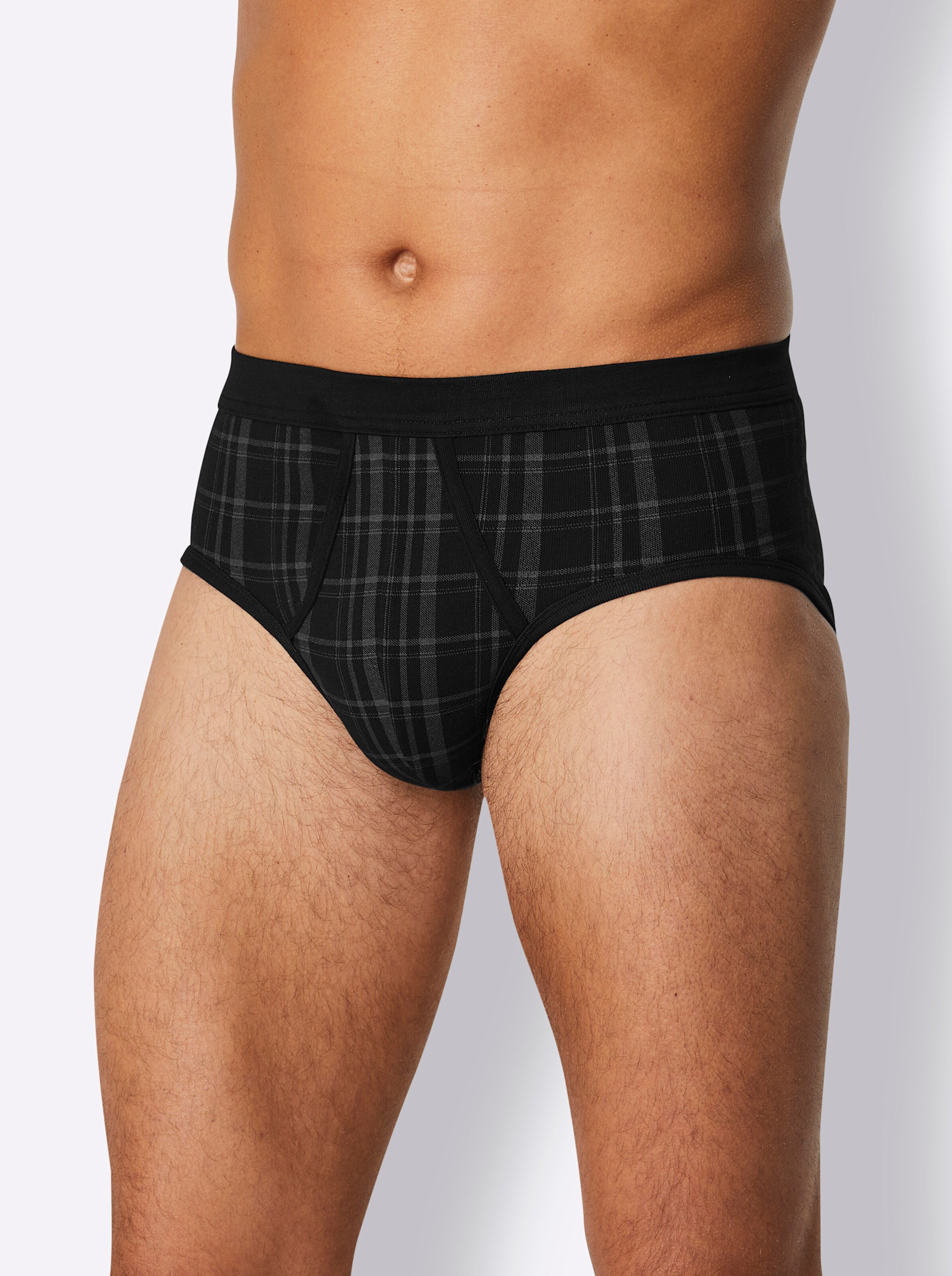Schiesser Slip in schwarz-kariert