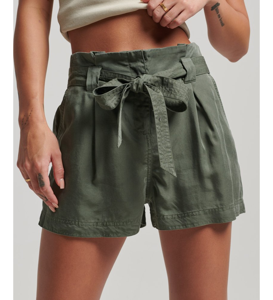 Superdry Paperbag Shorts Verde