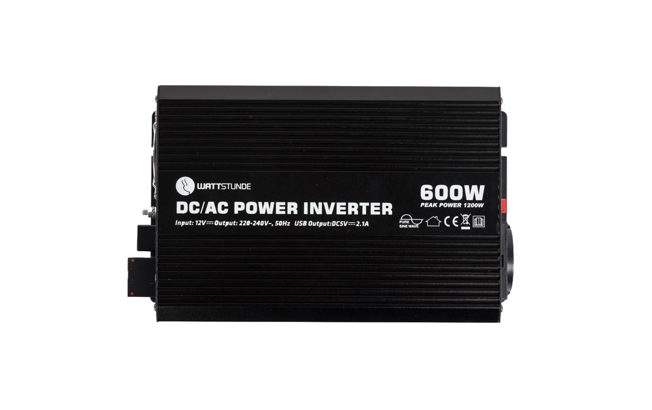 Solarladeregler WS12/600SI 600 W / 1200 W 12 V<br>Kompakter Spannungswandler mit reiner Sinuswelle zur Versorgung von 230 V Wechselstrom Verbrauchern