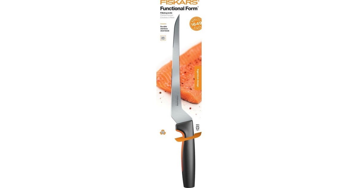 FiskarsFunctional Form Fileermes 216 mm  (Zwart/roestvrij staal, Japans roestvrij staal | handvat met SoftGrip)