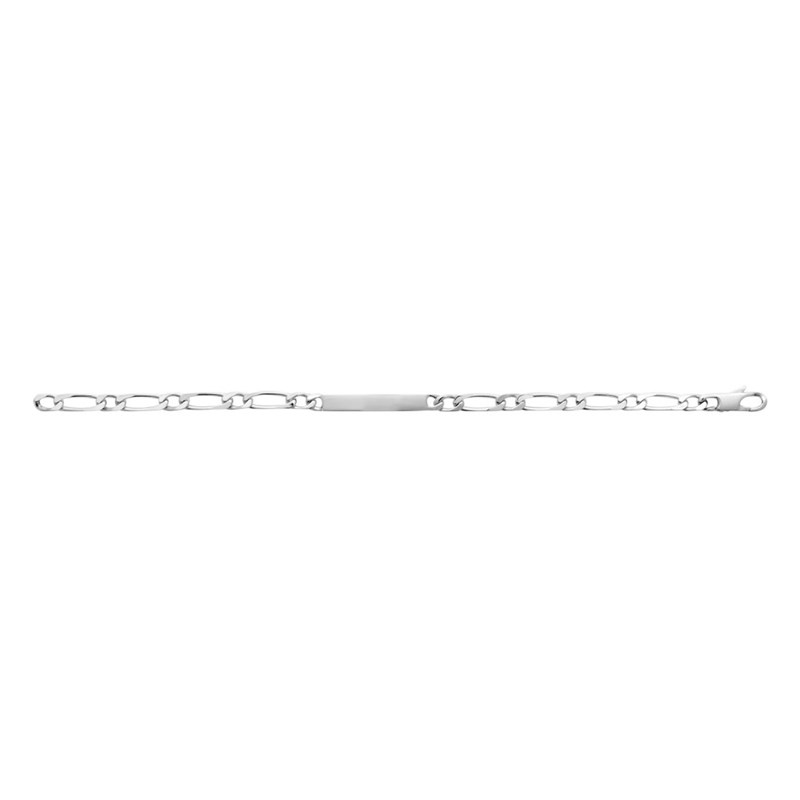 Gourmette Homme - Argent 925 - Cheval alternée 1+1 - Largeur : 4 mm - Longueur : 18 cm