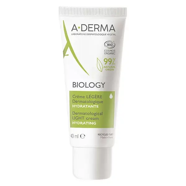 Creme Hidratante Dermatológico Orgânico Leve A-Derma Biology 40ml
