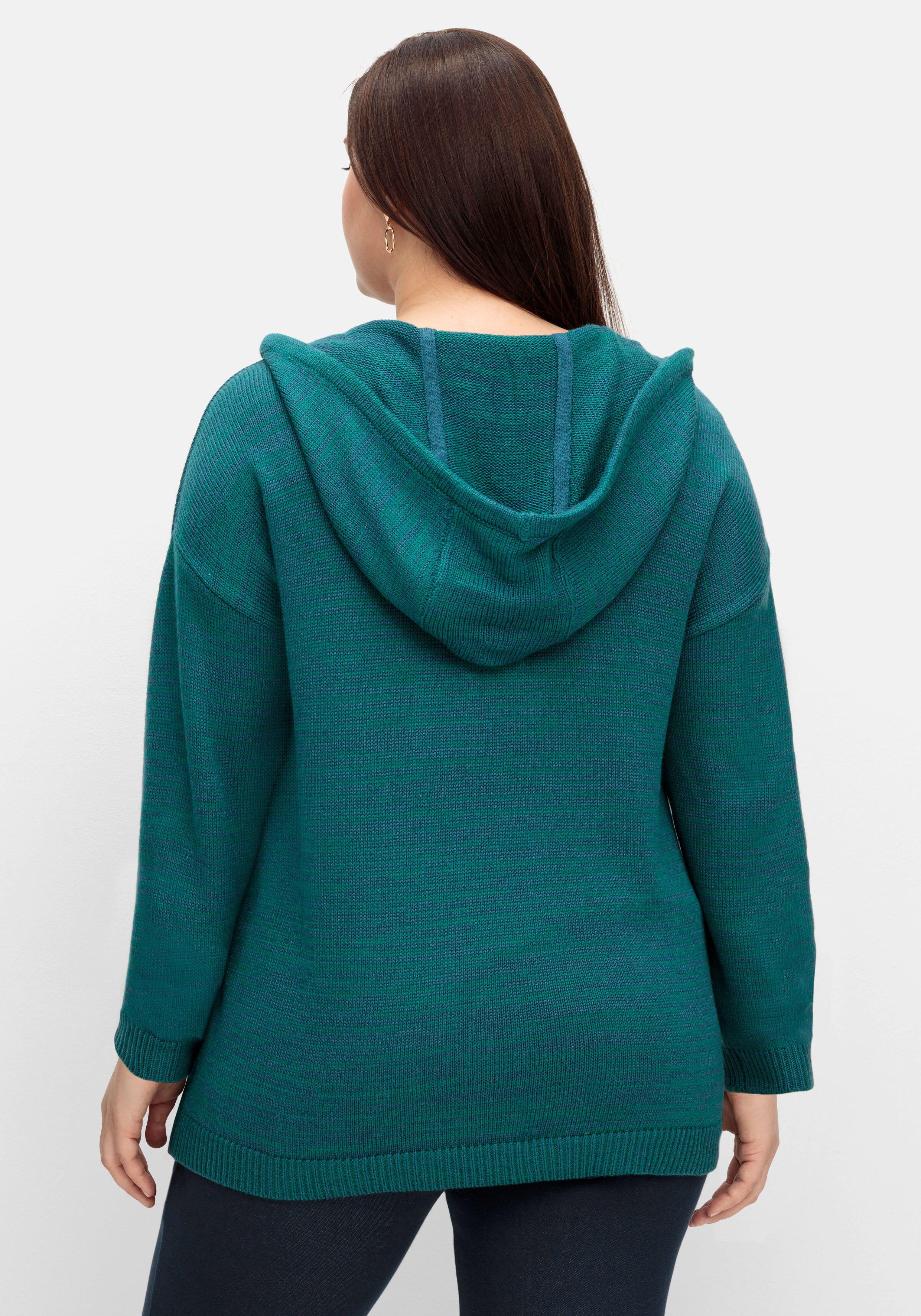 Kapuzenpullover mit Kaschmiranteil, in melierter Optik