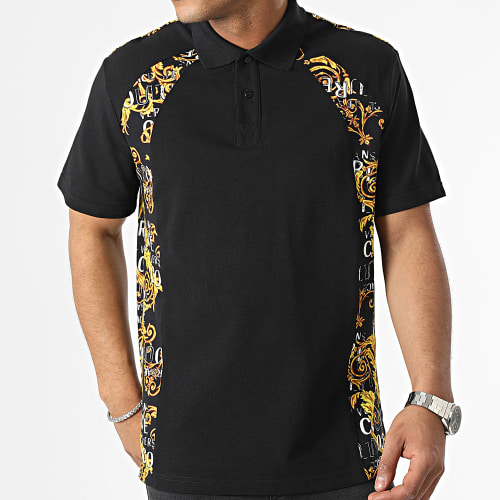 Polo Manches Courtes Intarsia Baroque 74GAG613 Noir Renaissance