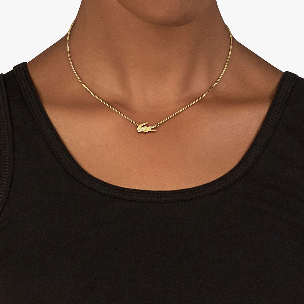 Collier LACOSTE acier doré