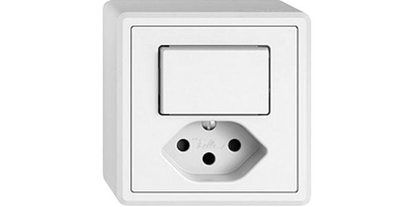 Feller EDIZIOliv Kleinkombi AP 1xT13-1xS3 Weiss Aufputz-Kleinkombination mit 1x T13   1x S3