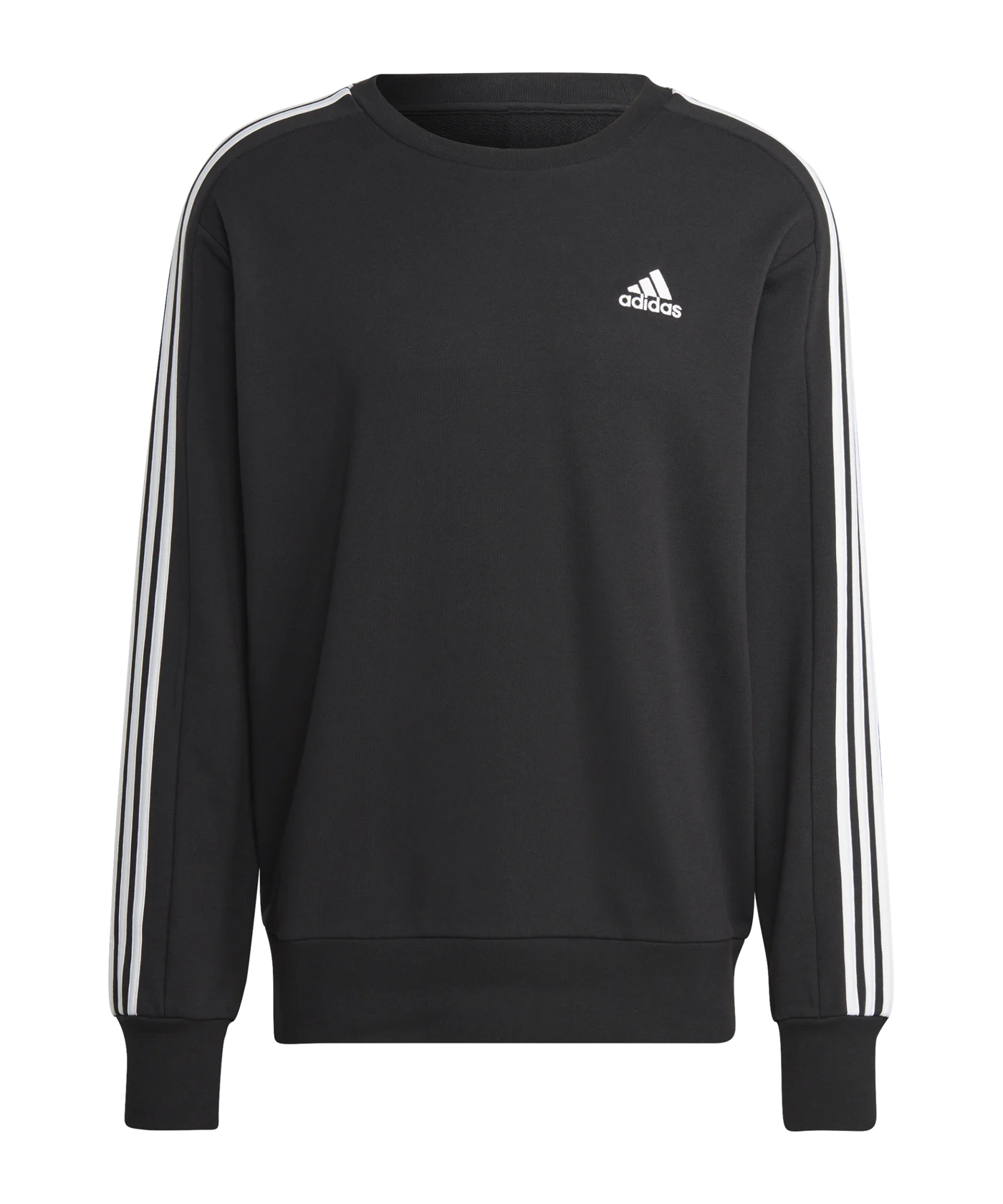 adidas Essentials French Terry 3-Stripes Sweatshirt Black