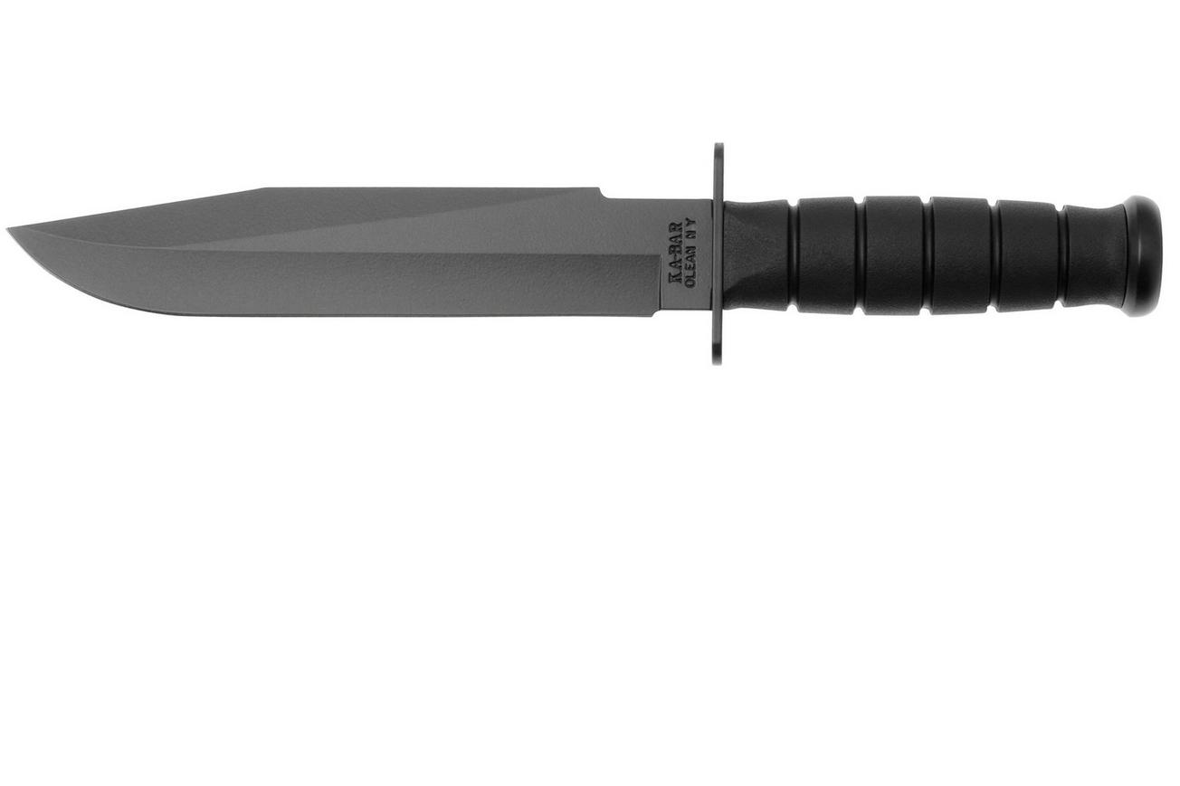 KA-BAR Fighter 1269 Clippoint Black, vaststaand mes