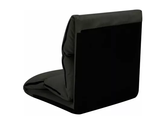 Prolenta Premium - Chaise pliable de sol Noir Microfibre