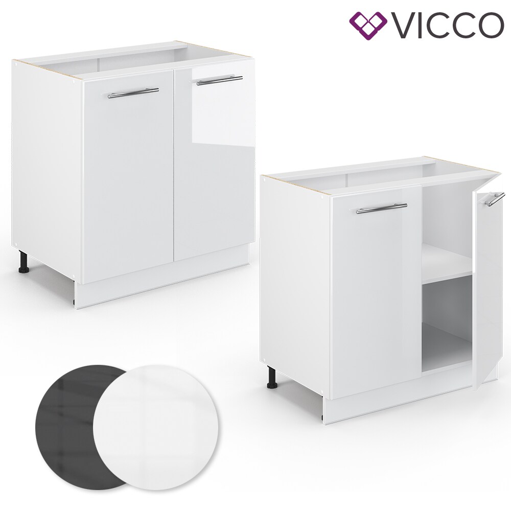 VICCO Unterschrank 80 cm Weiß Küchenzeile Unterschrank Fame