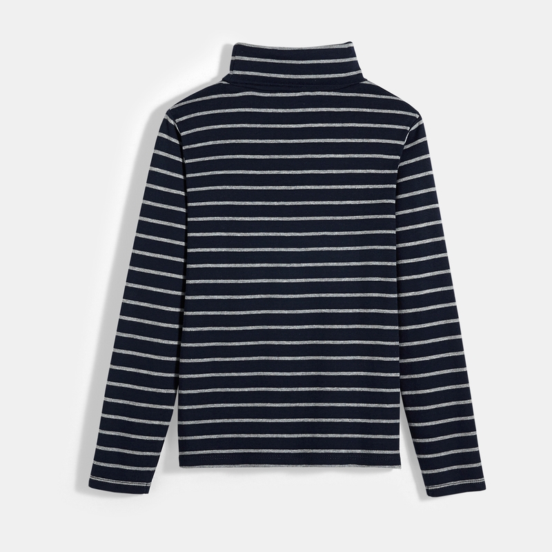 T-shirt col roulé rayé bleu garçon