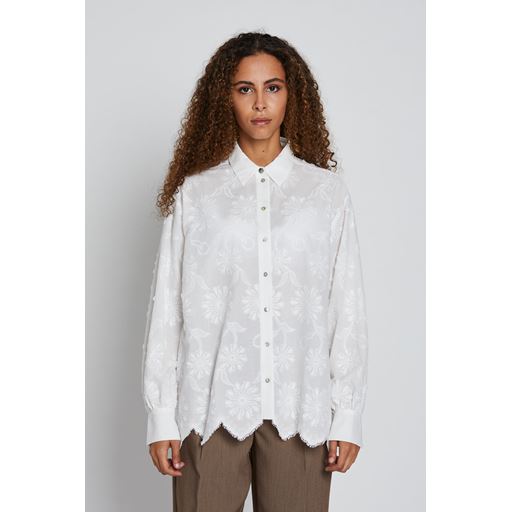 Bruuns Bazaar Prunus Felina Skjorte, White, 42
