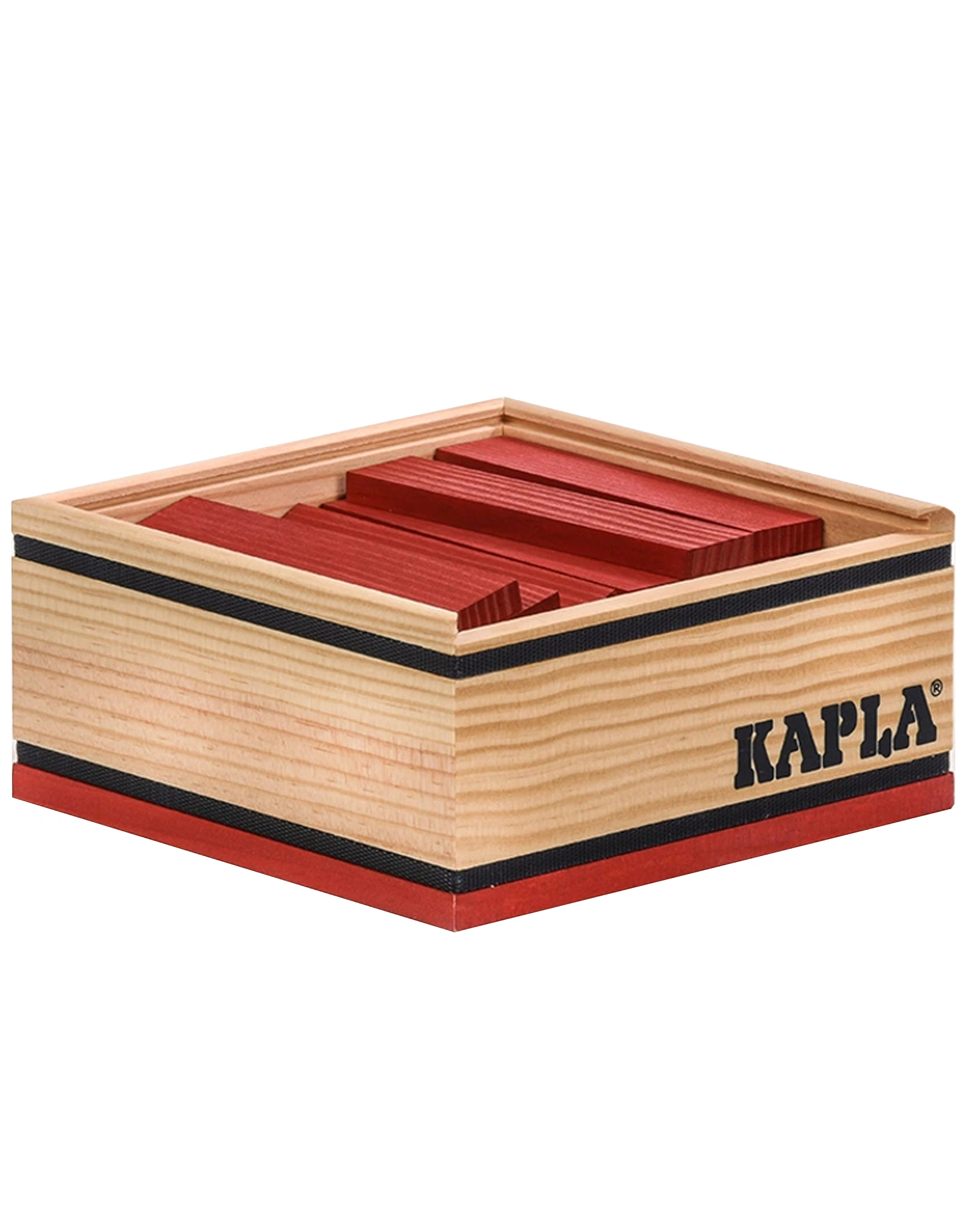 Holzbauplättchen QUADRATE 40-teilig in rot