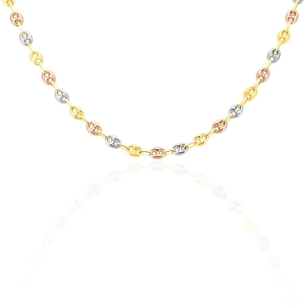 Collier Dami Maille Grain De Cafe Or Tricolore