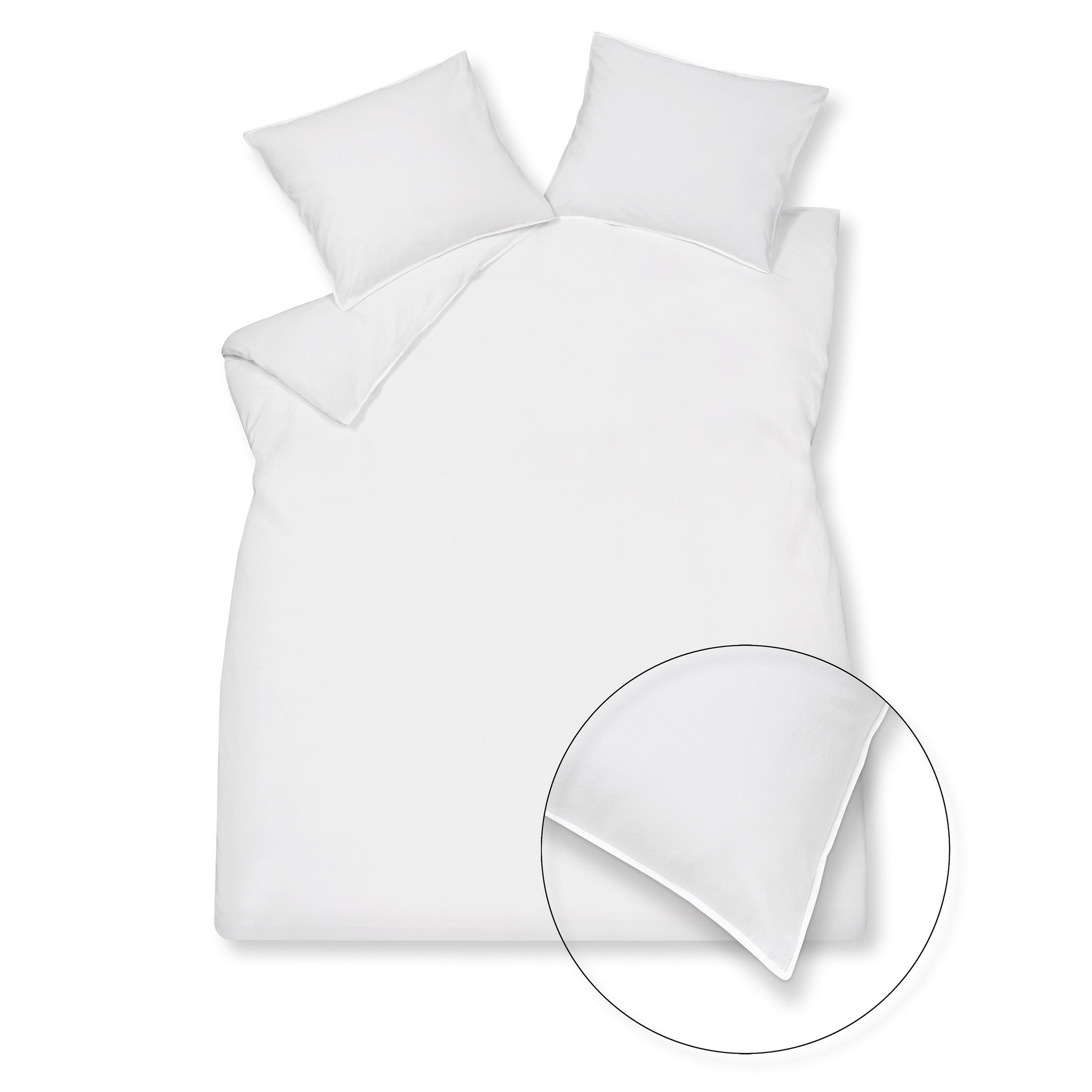 Vandyck Washed Cotton Dekbedovertrek 140 x 200/220 cm - Wit