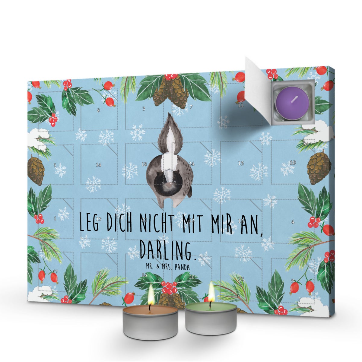 Mr. & Mrs. Panda Geurkaars Adventskalender Skunk Attack - Pastelblauw