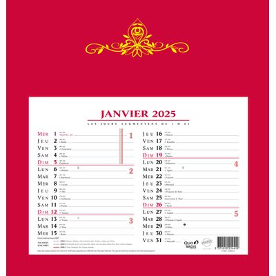 Quo Vadis Skytos - Calendrier bloc mensuel - 29 x 30 cm - disponible dans différentes couleurs