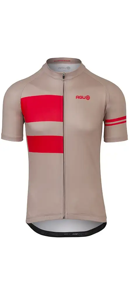 AGU Stripes Essential Fietsshirt Korte Mouwen Bruin/Oranje Heren