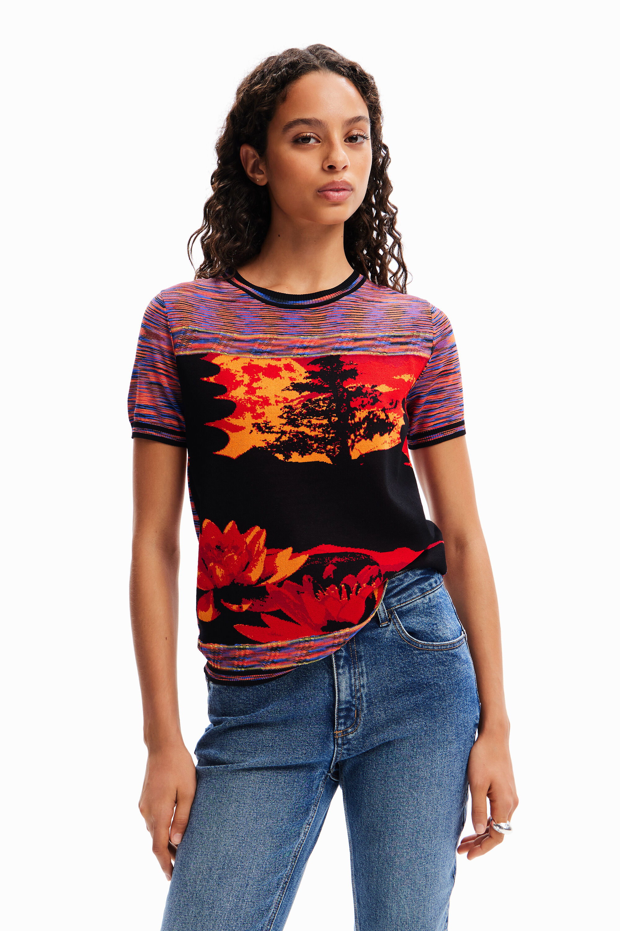 T-shirt maille paysage