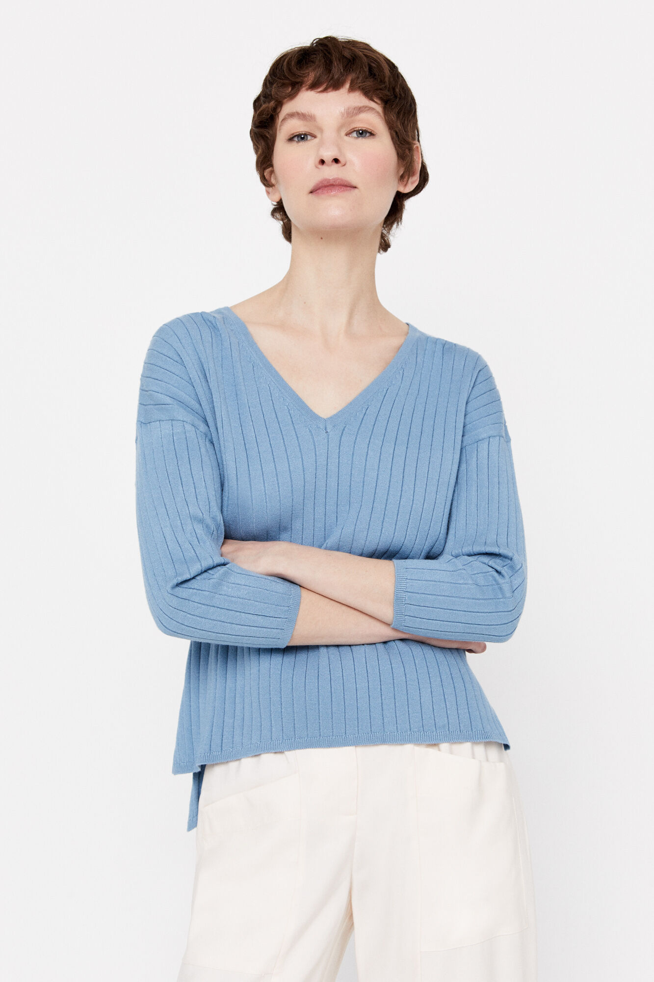 Camisa de viscose Ecovero - Estampado azul