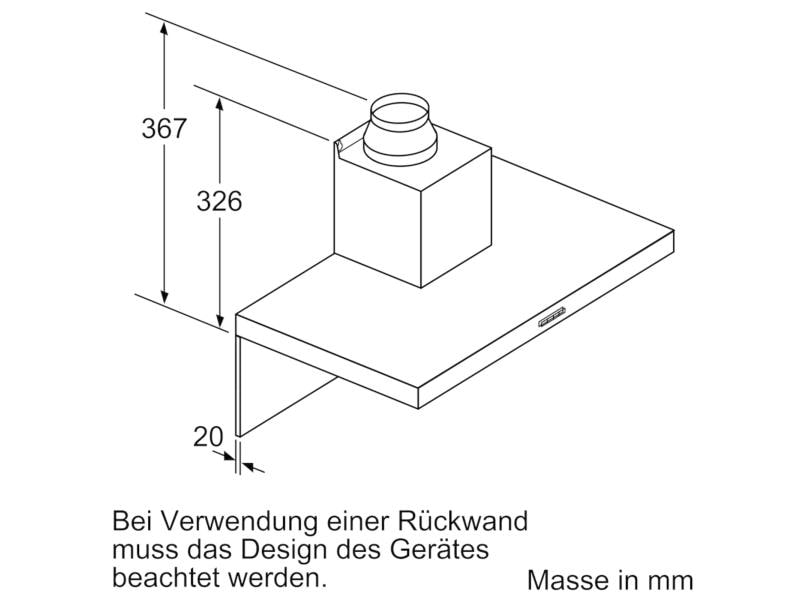 Bosch Wandhaube DWB97IM50 4 Stufen Effiziente Beseitigung von Fett, Geruch und Dampf aus der Küchenluft
