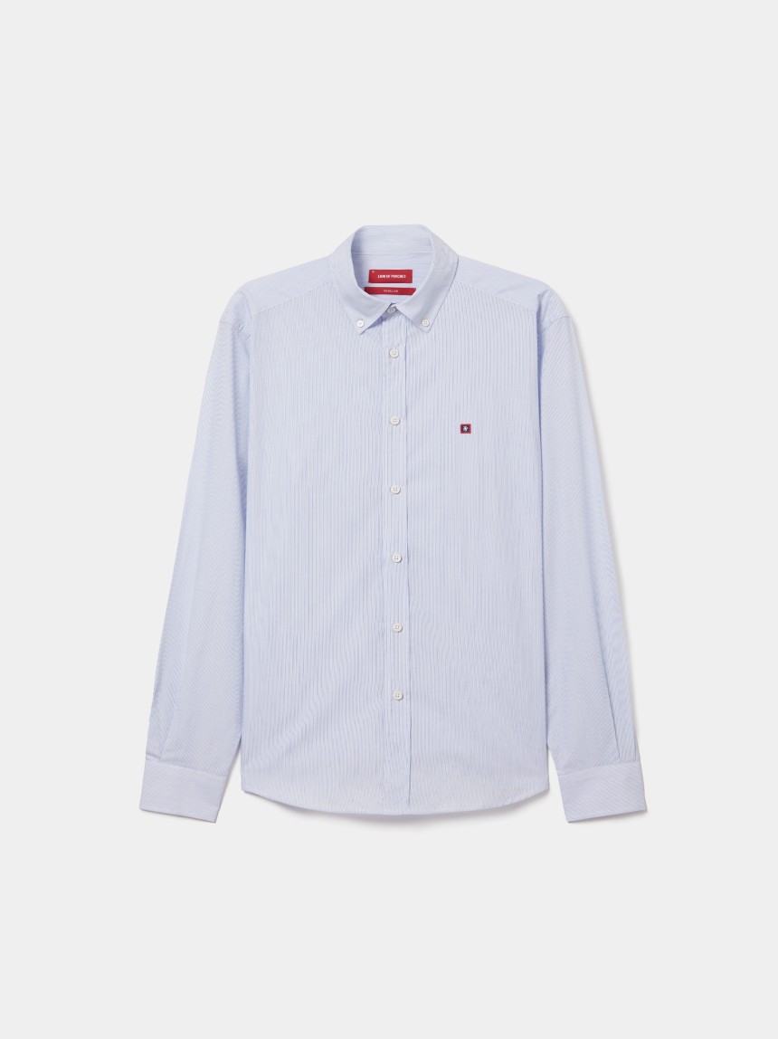 Camisa de algodão regular fit às riscas