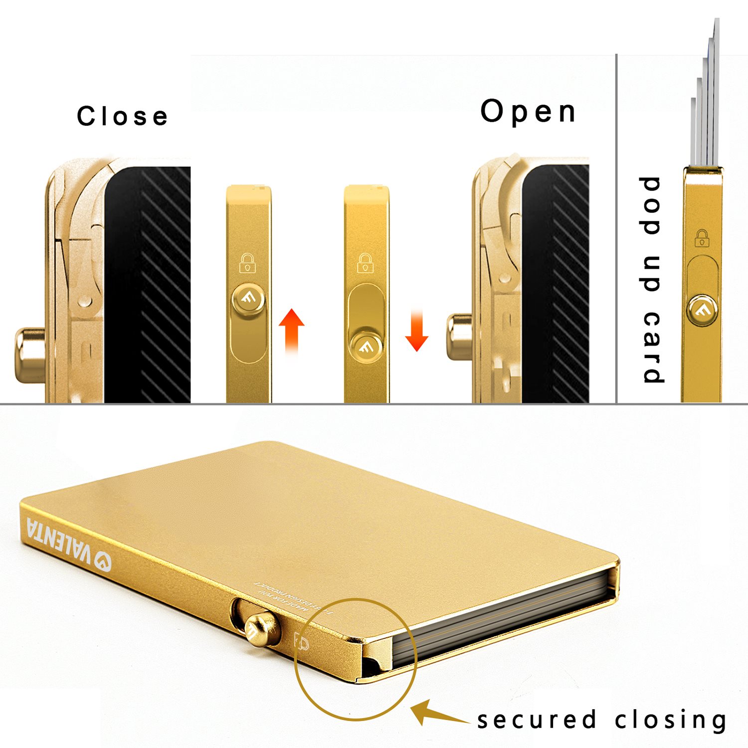 Valenta Cardprotector Aluminium Magsafe gold