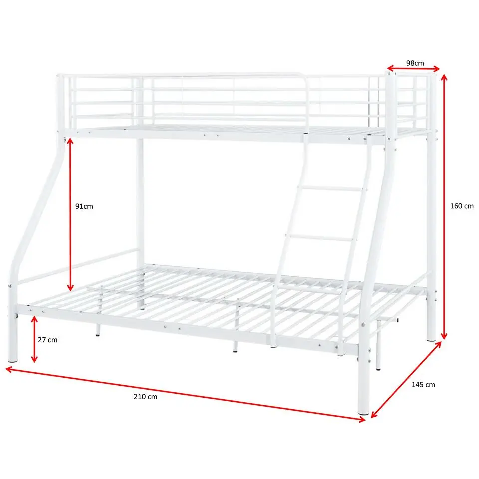 Stapelbed Trixie 90x200 & 140x200 - metaal - mat wit