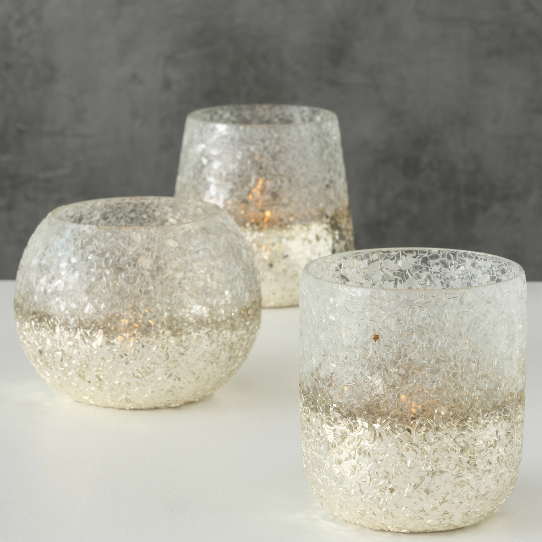 Windlicht - champagner - sortiert - Glas