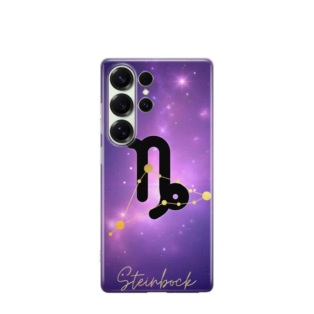 Samsung Galaxy S25 Ultra Gummi Hülle Steinbock 1 - Lila-Violett