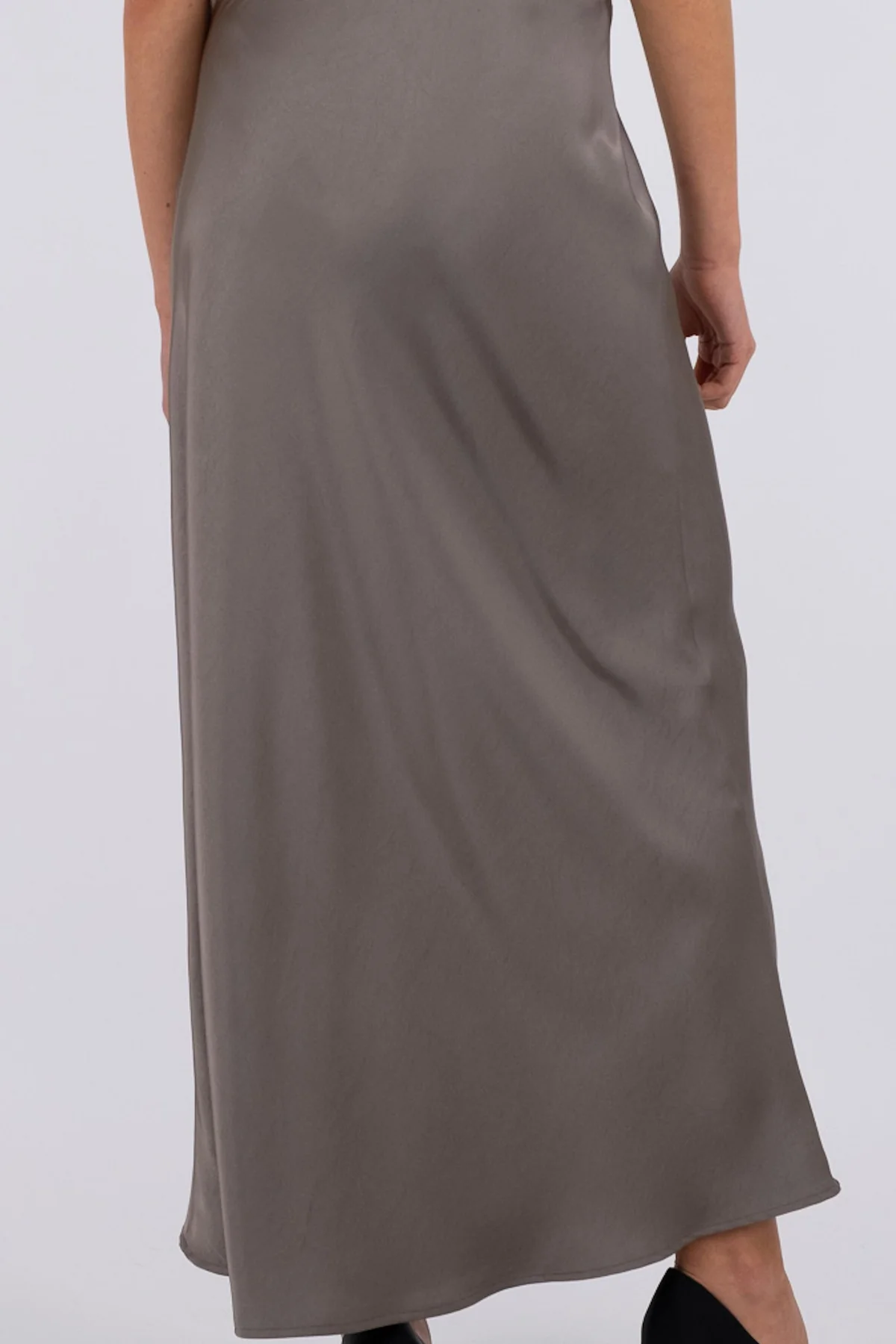 Neo Noir Vicky Heavy Sateen Skirt warm grey