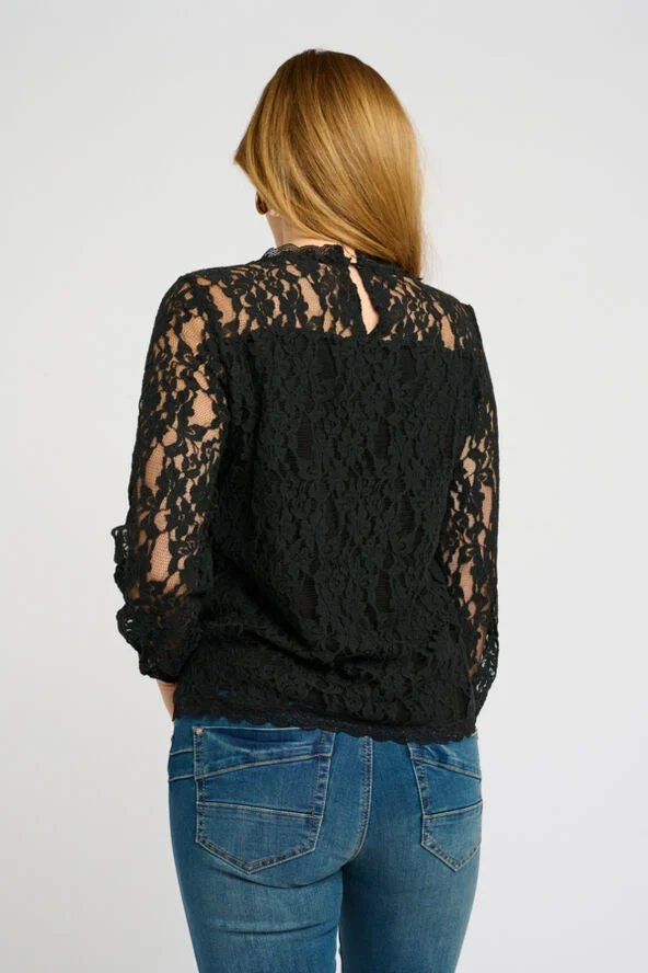 Cream CRKit Lace LS Blouse Pitch black