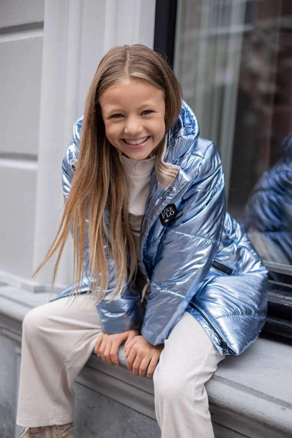 Like Flo gewatteerde jas blauw