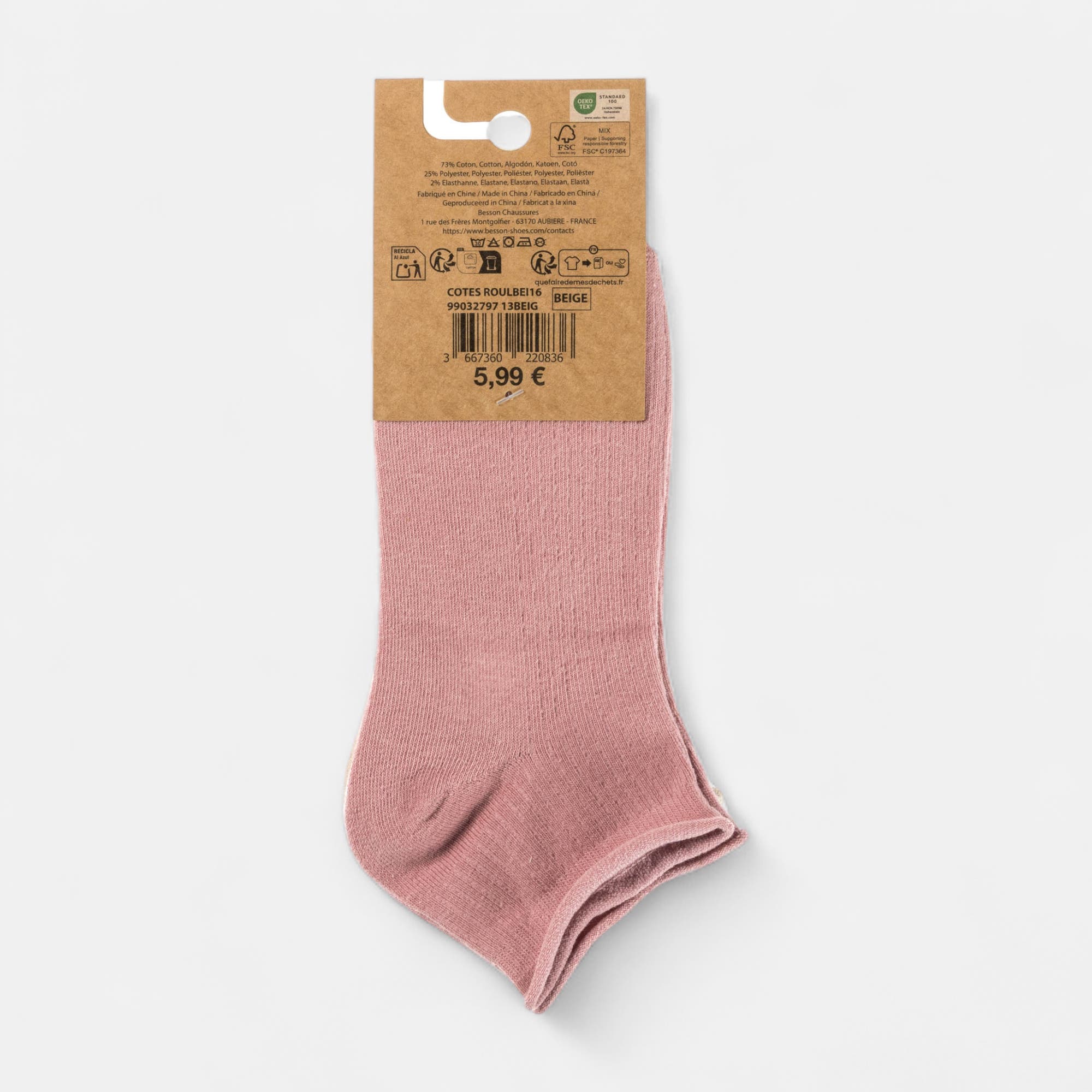 Chaussettes Femme beige