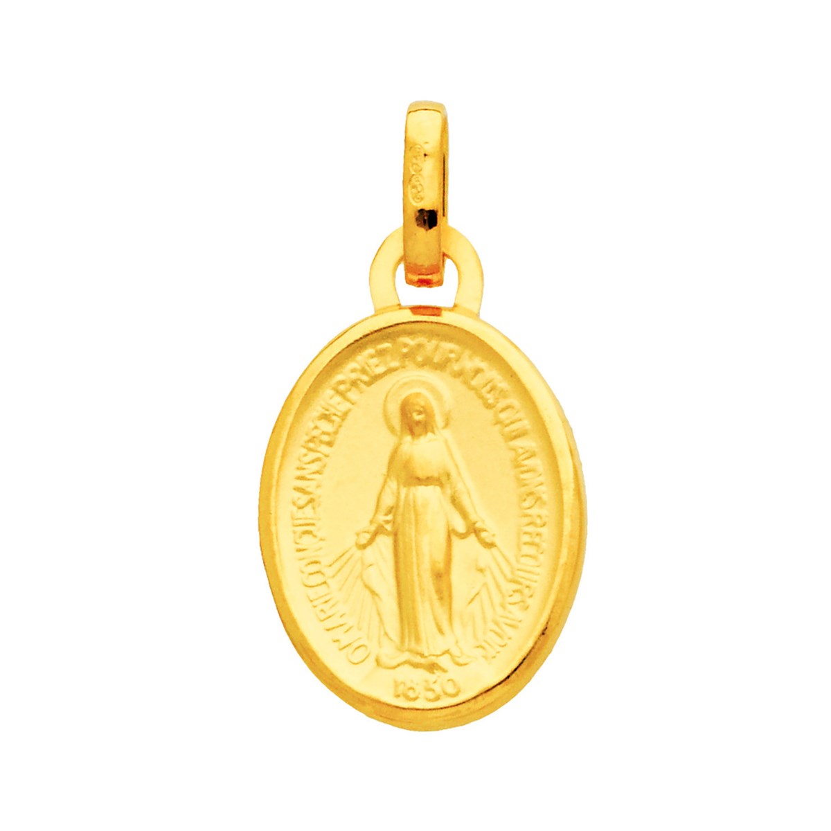 Médaille Brillaxis vierge miraculeuse 10 x13mmOr jaune 18 carats