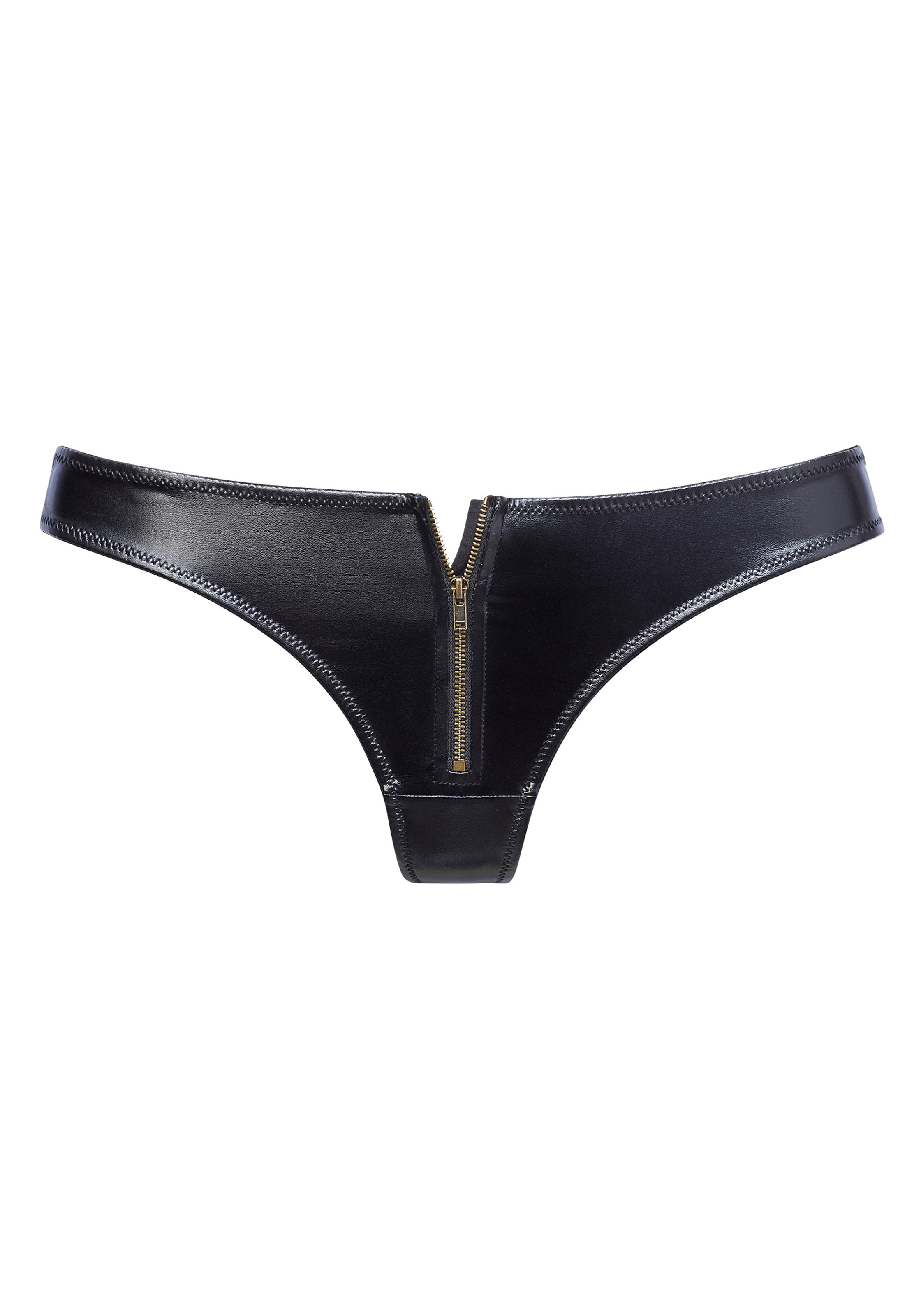 petite fleur gold String , in Leder-Optik mit Reissverschluss (Kunstleder)