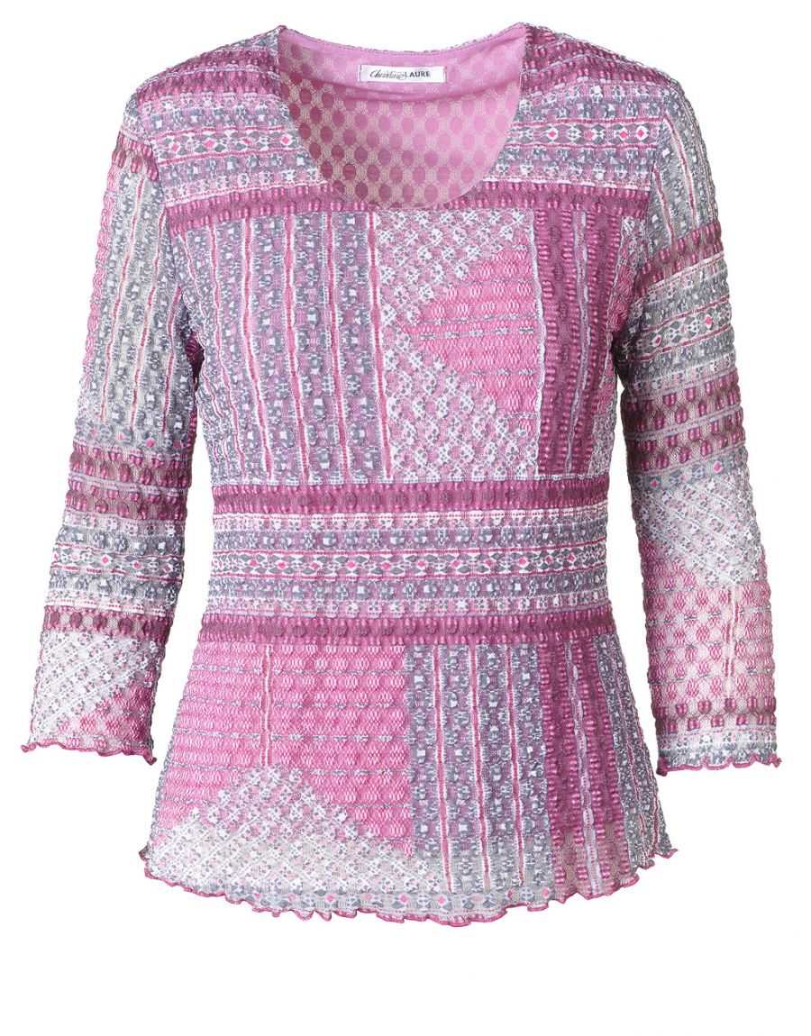 T-shirt rose gaufré
