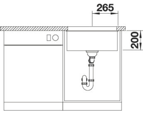 Blanco ETAGON 500-U spoelbak, 530 x 460 mm, zacht wit, 527075