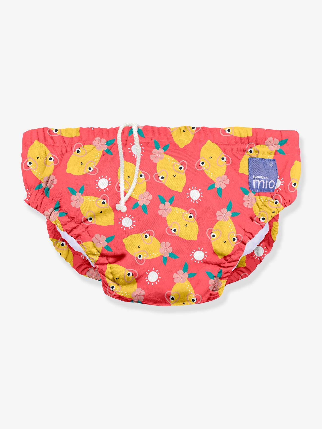 Fralda de natação lavável BAMBINO MIO, tamanho 2 anos ou mais, tamanho médio, branca bicolor/multicolorida.