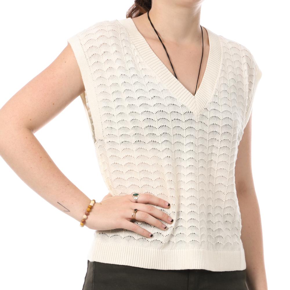 Deeluxe Pull Sans Manches Blanc Femme Deeluxe Kaya