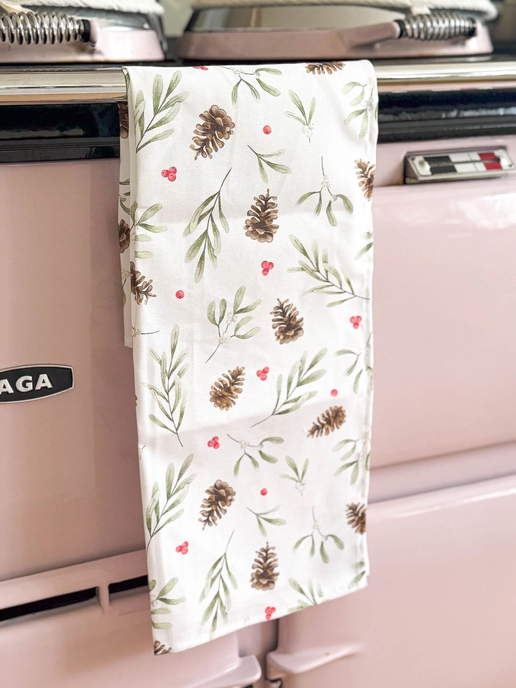 Avalon wonen rode maretak thee 100% katoenen handdoek