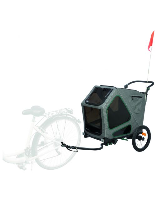 Trixie Fietskar - Hondenfietskar - 71x95x85\/138 cm Grijs Groen Tot 35 Kg Medium