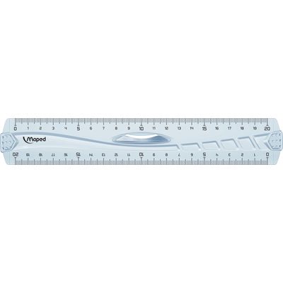 Maped Geometric - Règle double décimètre 20 cm - transparente