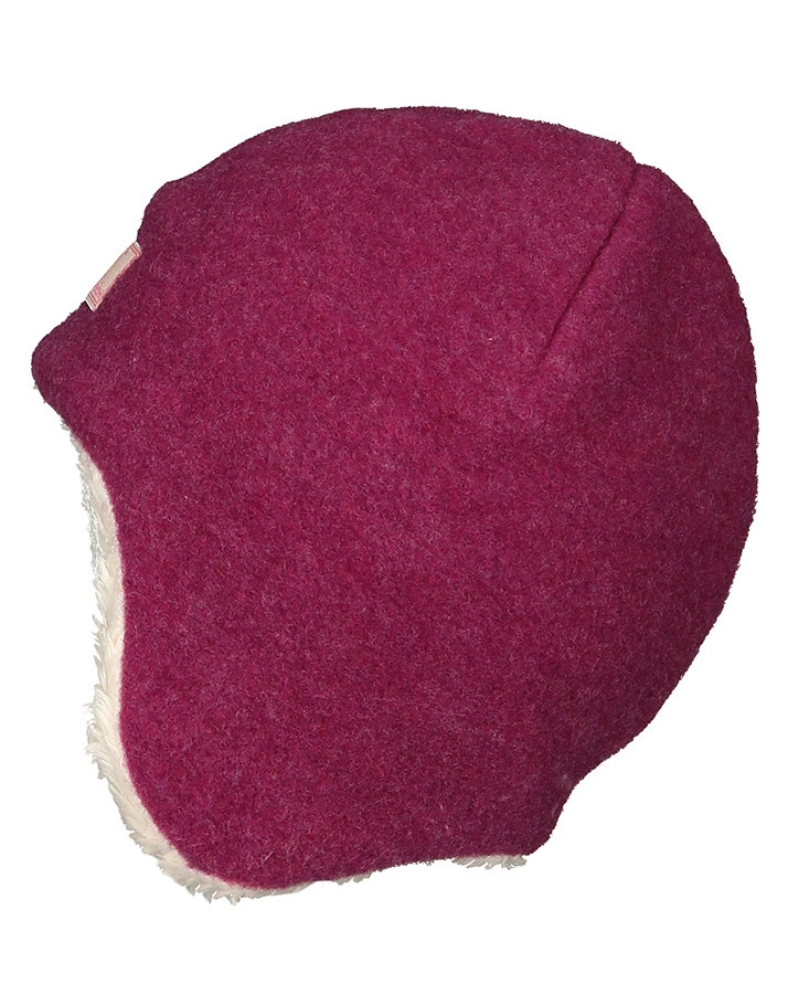 Woll-Mütze JONAS FLEECE mit Plüschfutter in dahlia/natur