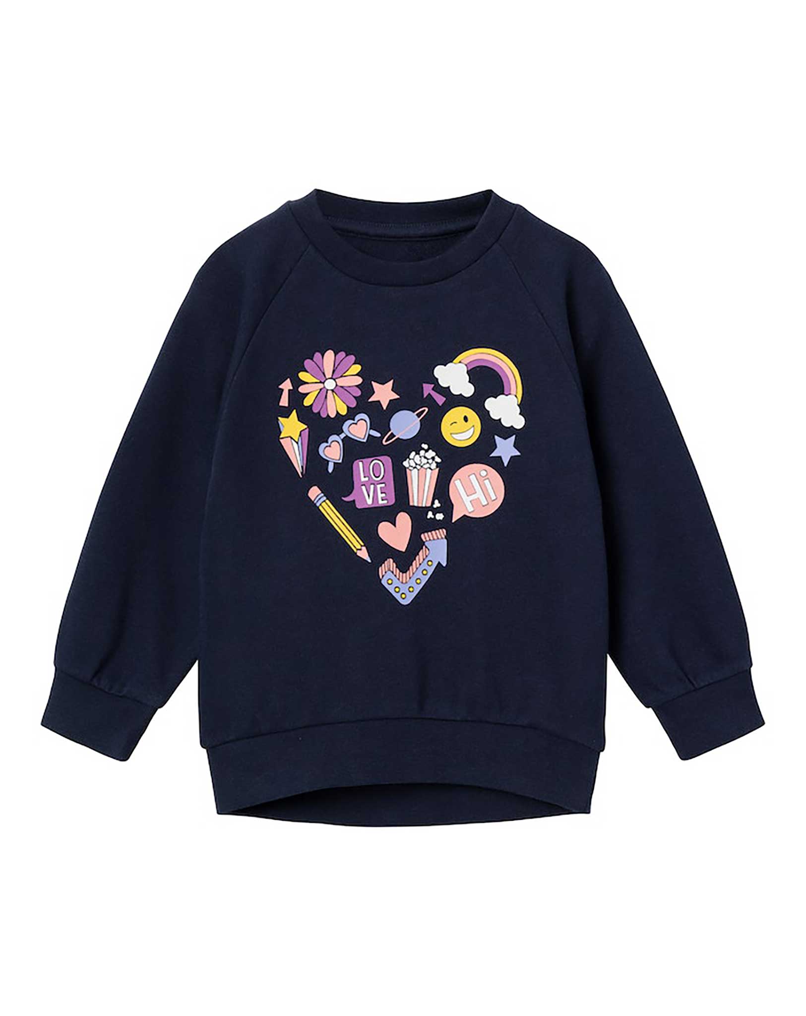 Sweatshirt NMFVENUS BIG HEART in dark sapphire