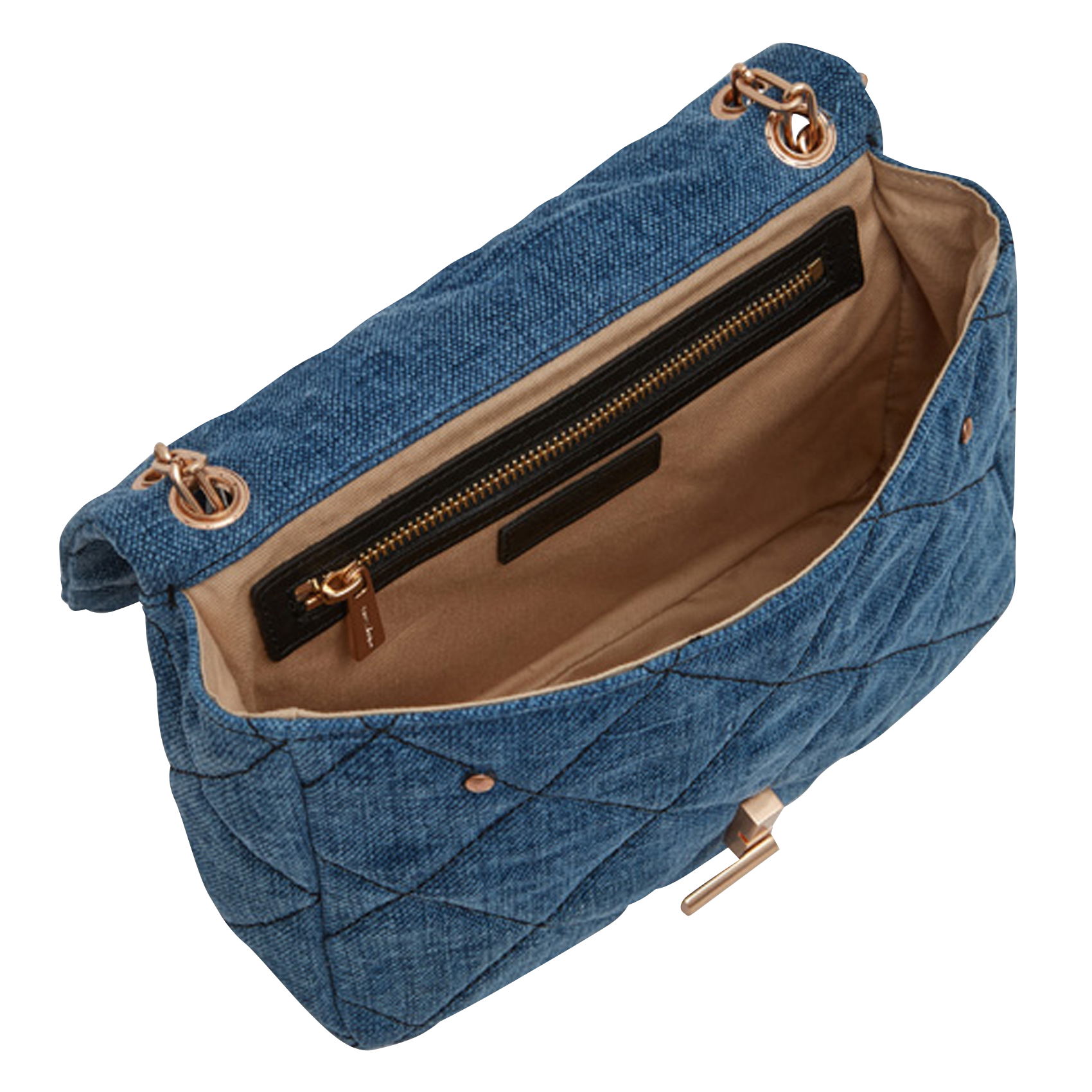 GRAND MOON - Sac bandoulière en lin | Bleu