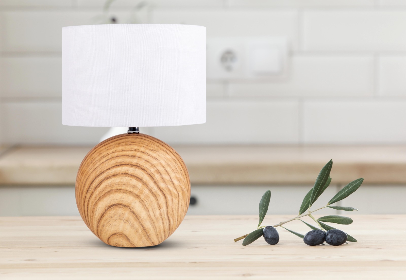 Keramik-Tischleuchte WOODY - naturfarben - 31,5 cm