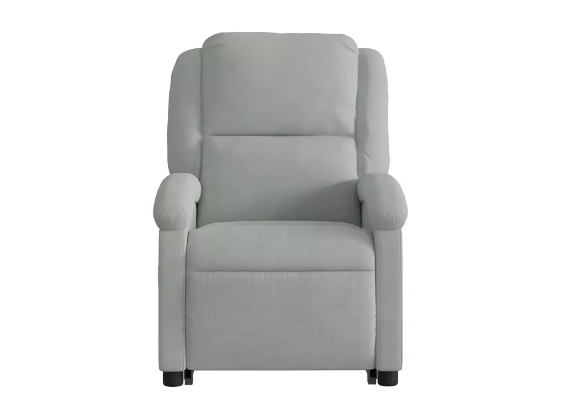 Fauteuil massant inclinable Gris clair Velours