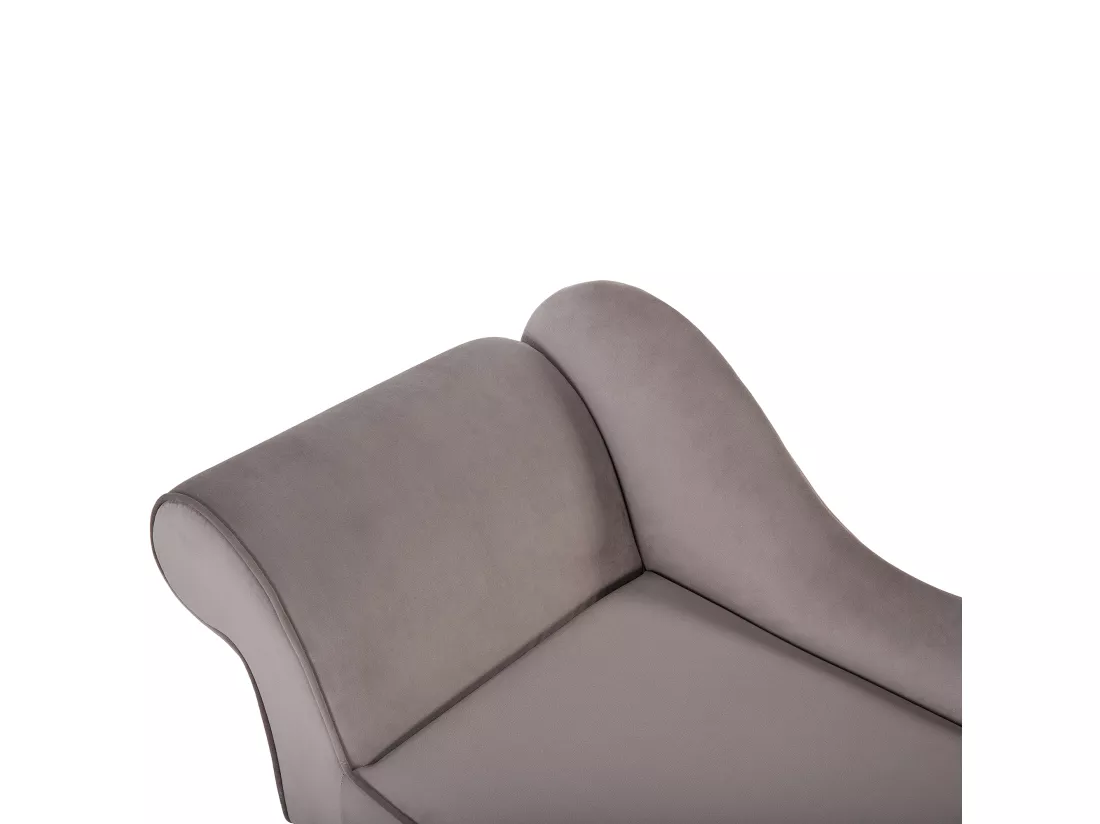Méridienne en velours taupe côté droite BIARRITZ